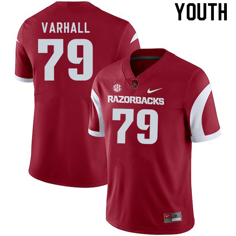 Youth #79 Tommy Varhall Arkansas Razorback College Football Jerseys Stitched Sale-Cardinal - Click Image to Close